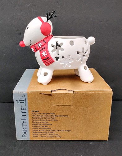 Partylite Rudy Snow Tealight Holder P91667 Rudolph Christmas Holiday Retired - Picture 10 of 10