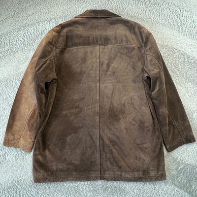 Coach Suede Leather Field Jacket Mens XL Brown Western Luxury 