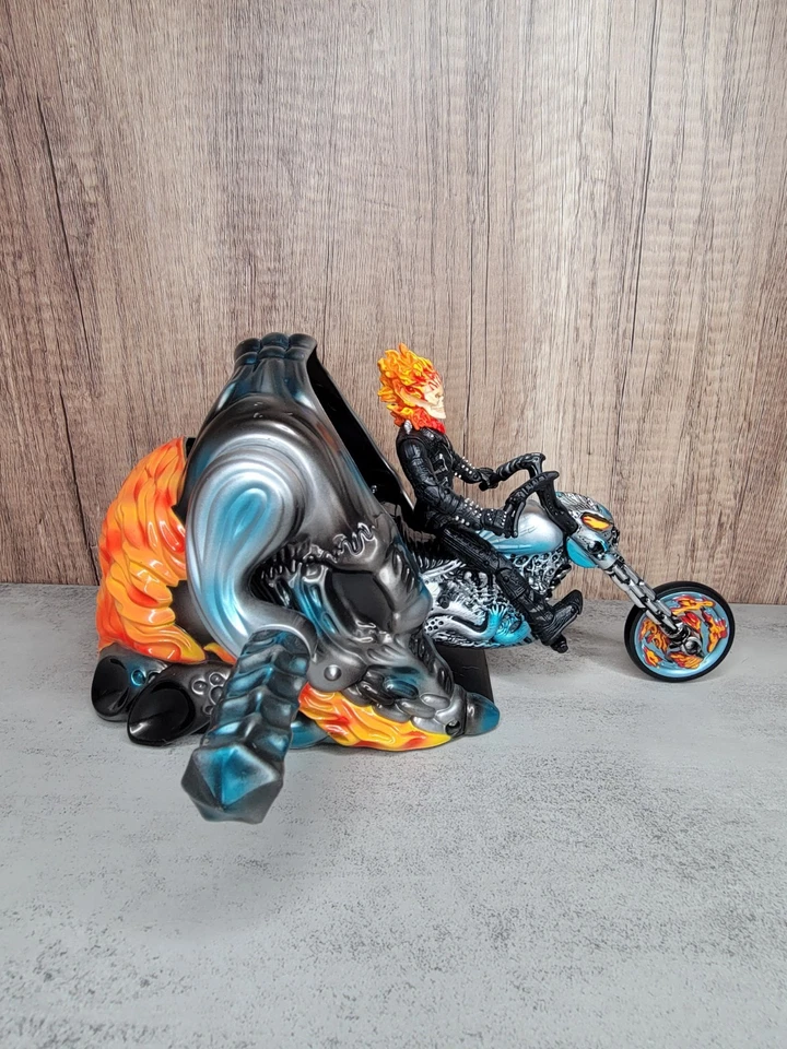 Ghost Rider Turbo Scream Flame Cycle Rev Up Launcher Motorcycle Figure '06 READ! - Image 3 of 4