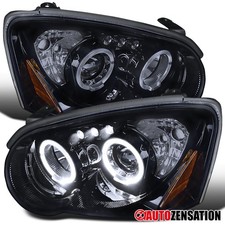 Fit 2004-2005 Subaru Impreza Wrx Sti Smoke Black Led Halo Projector Headlights