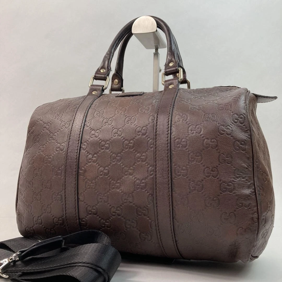 Gucci 2Way Shima cuir mini sac Boston Horsebit marron m2_0424
