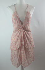 Zara Mini Dress, Open Back, Cross Straps, Layered, Lined, Pleated - Size Uk L