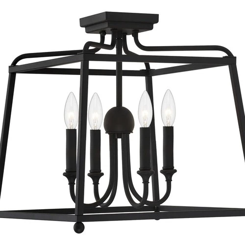 Crystorama 2243-BF_NOSHADE Sylvan Semi-Flush Mount Black Forged - Picture 3 of 5