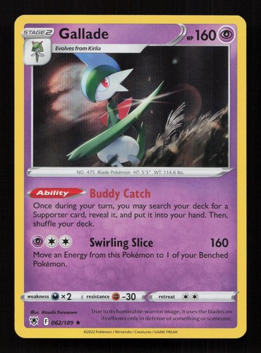 Gallade 062/189 Holo Rare Astral Radiance Pokemon NM
