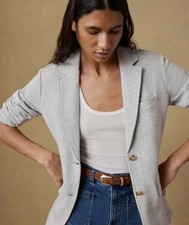 Faherty Inlet Knit Blazer Heather Light Gray Melange Sport Jacket Coat M