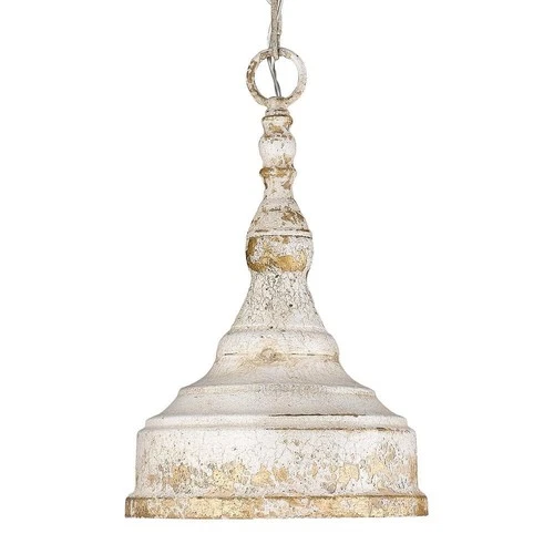 Golden Lighting Keating Collection 1-Light Antique Ivory Pendant - Picture 1 of 7