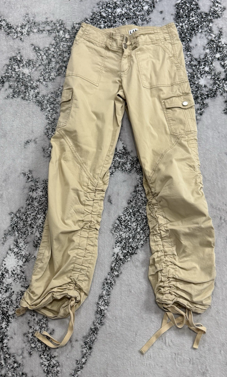 I.AM.GIA ホワイト カーゴパンツ XS I.AM.GIA Womens Sz XS Cargo Pants Tan Ruched Leg Utility