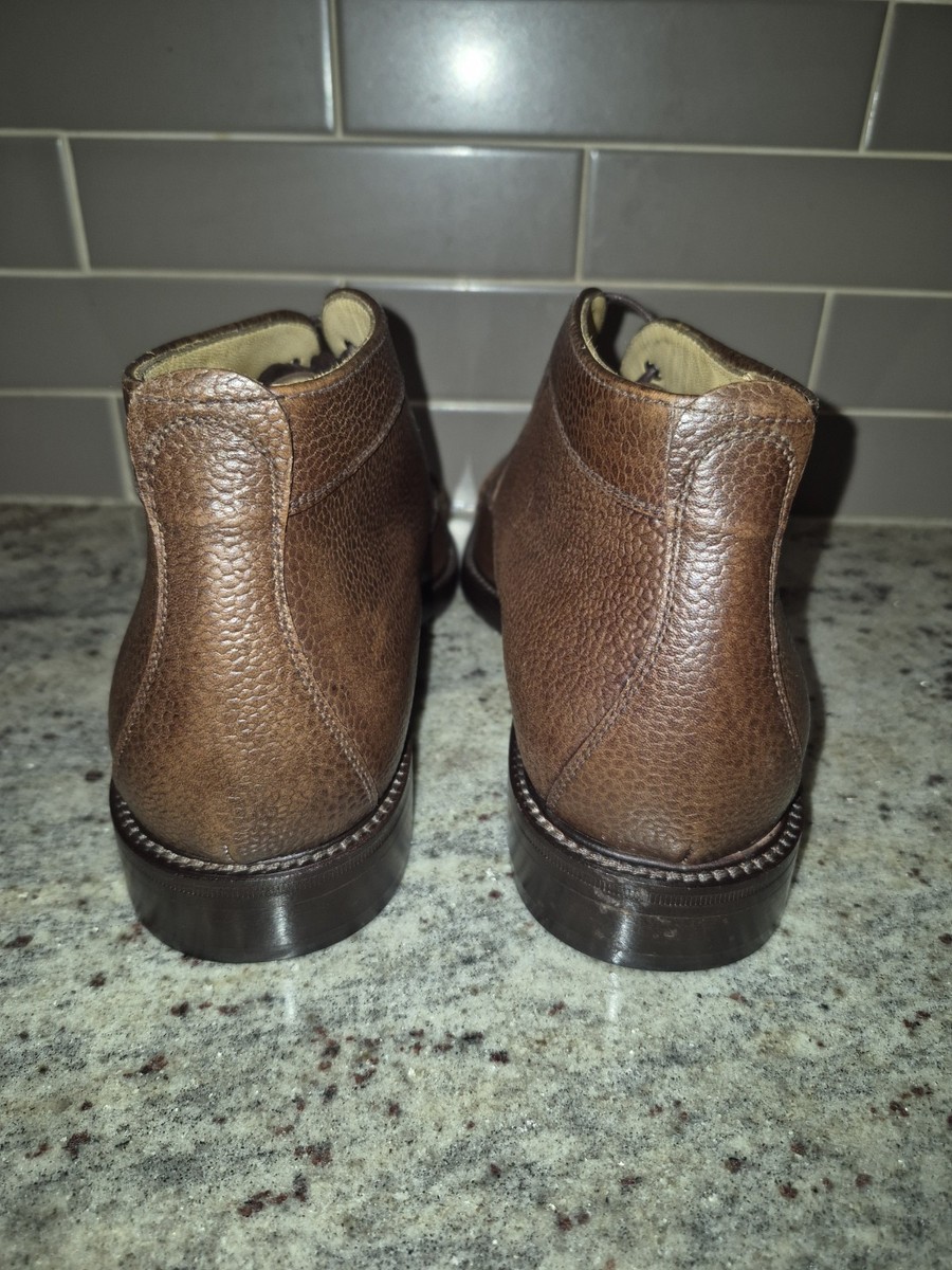 Joseph Abboud Brown Pebbled Leather Cap Toe Chukka Boots 7.5  display picture 1