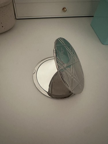 Christian Dior Beauty GWP Gift Silver Metalic Quilted Compact Mirror NWB