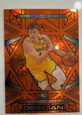 Dalton Knecht 2024-25 Obsidian Orange Flood Electric Etch RC /125 #141  Rookie