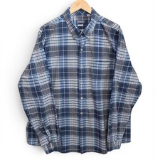 Van Heusen Dress Shirt Mens 18-18.5 XXL 2XL Blue Plaid Button Classic Fit Career