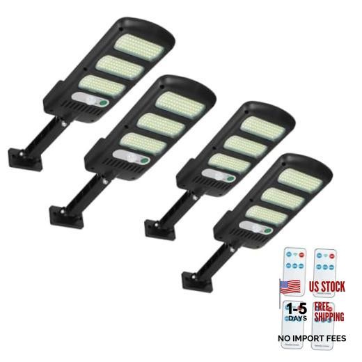 Solar Street Lights Outdoor, Motion Sensor Light with Remote Control, 3 4 Pack