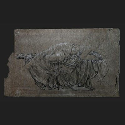 LORD FREDERIC LEIGHTON PRA (1830-1896), a b&w chalk study for 'SUMMER SLUMBER' 