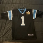 Nike NFL Carolina Panthers Cam Newton Super Bowl 50 Autographed Jersey Size 40