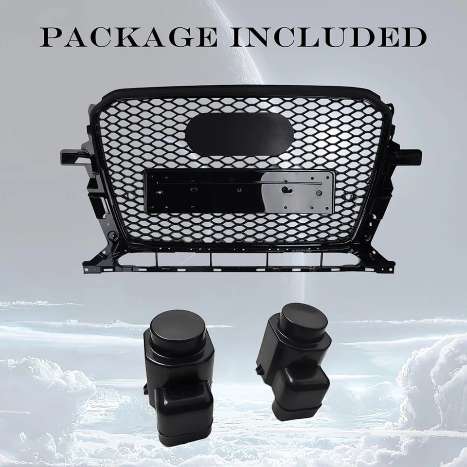 Fits Audi Q5 SQ5 2013-16 RSQ5 Style Front Upper Grill Grille Honeycomb Assembly - Image 3 of 4