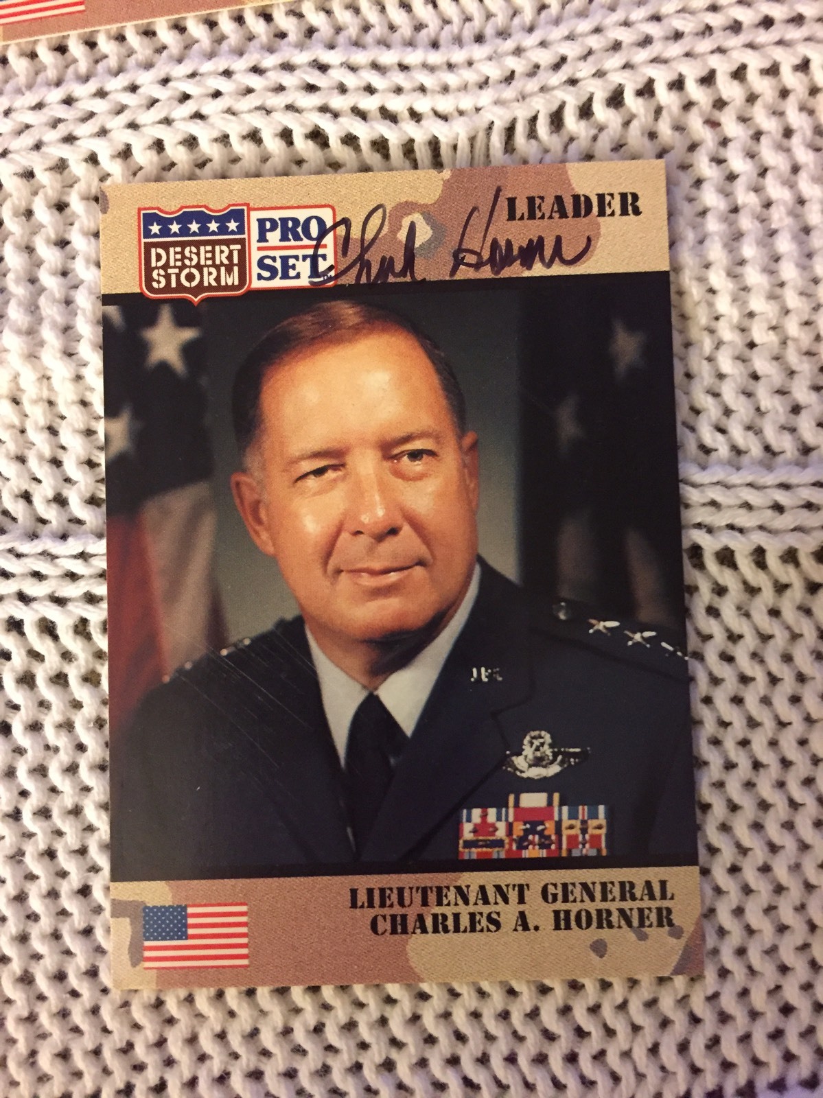 Chuck Horner Signed Trading Card Pro Set Desert Storm | eBay