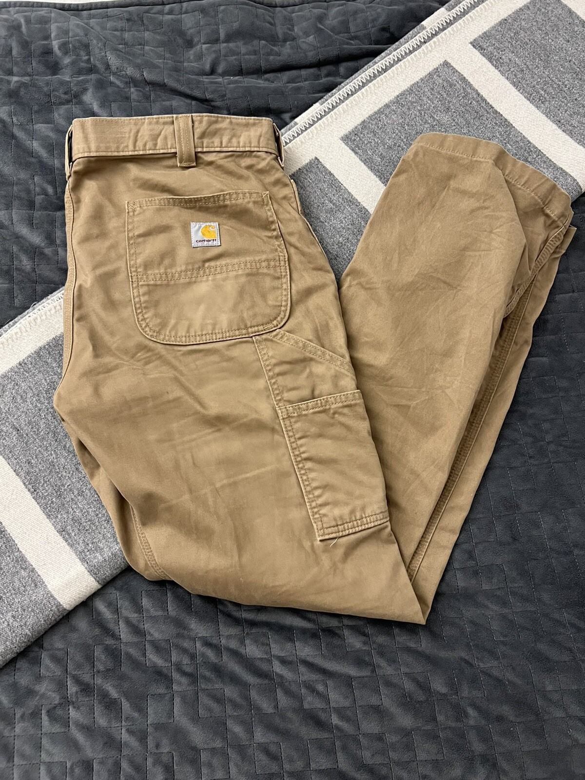 Carhartt Twill Carpenter Pants Beige Relaxed Fit 34X32 - IEsthetic