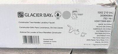 Glacier Bay Constructor Bathroom Faucet Chrome 2-Handle Widespread 1002 210 042