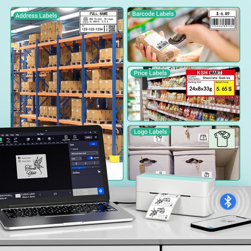 USB/Bluetooth Thermal Label Printer 4x6"Shipping Label Royal Mail Evri Yodel LOT - Picture 11 of 29