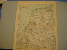 Niederlande-Holland Landkarte von 1895 alte Original alte Lithographie