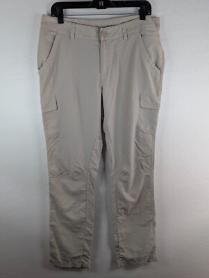 Columbia Pants Women's 12 Beige 34x30 Omni-Shield Cargo Pockets Hiking Outdoor
