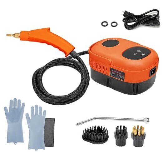 2500W Handheld Steam Cleaner with High Pressure for Deep Cleaning in High Orange-image