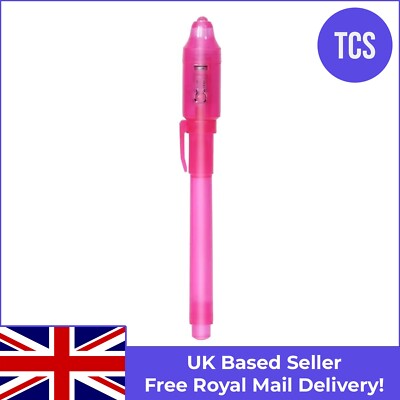 Pink Invisible Ink Spy Pen UV Light Magic Marker Secret Message