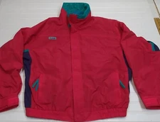 VTG Men's COLUMBIA BUGABOO Jacket Shell Size Mens XL, Red with Teal Accents
