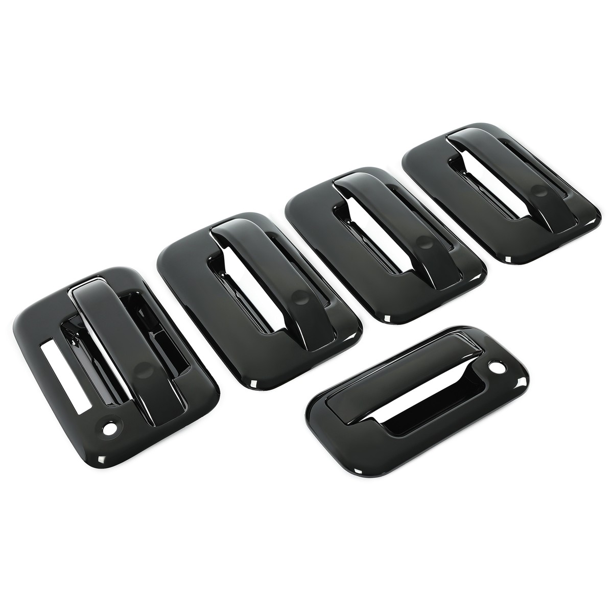 Gloss Black Door Handle & Tailgate Handle Covers For 2004-2014 Ford F150 (Without Keypad)