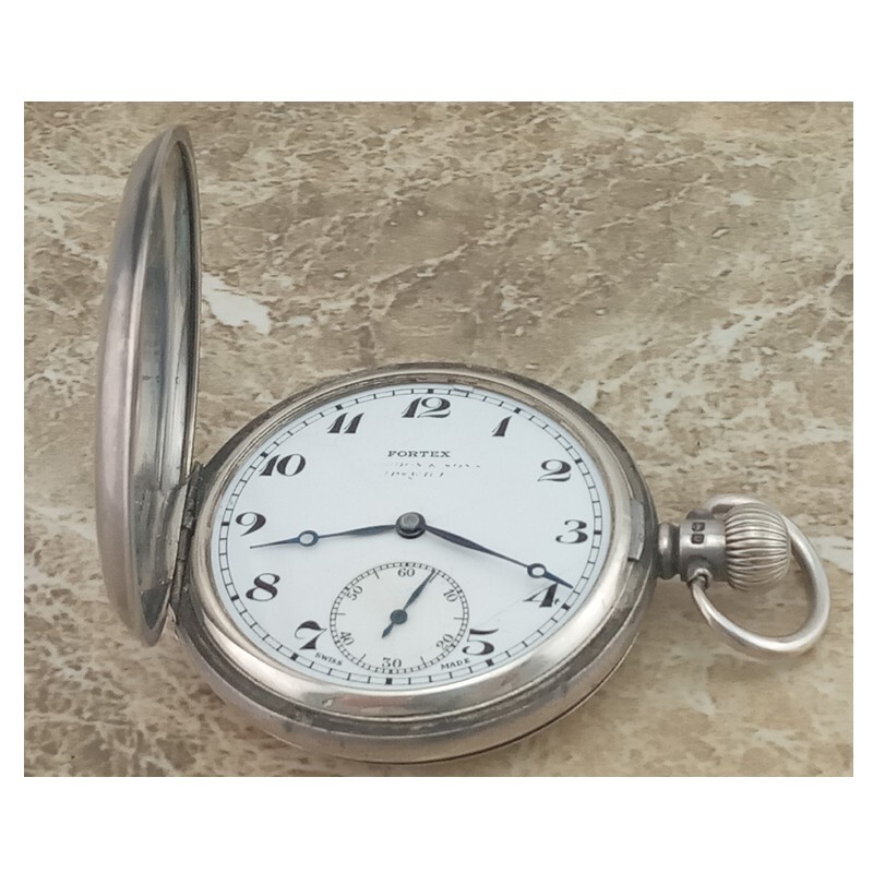 WW1 Swiss RailRoad Helvetia Railroad Silver Half-Hunter