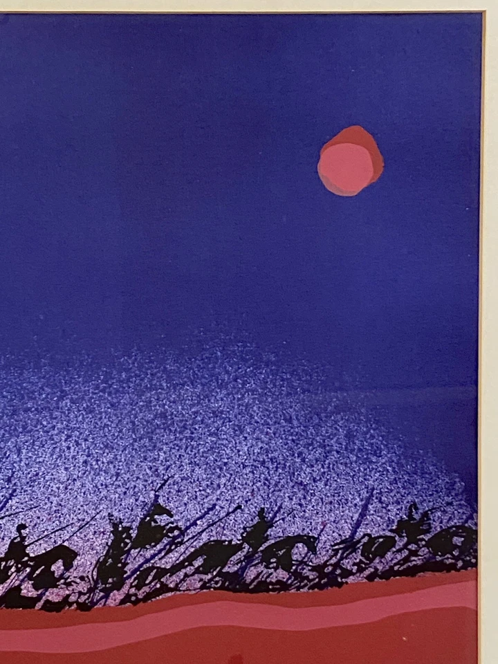 Arte expresionista vintage 11x15 firmada por Nissan Engel litografía impresión de bellas artes Foto 3 de 4