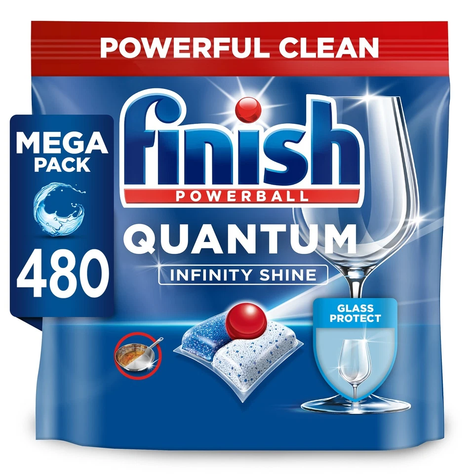 Finish Quantum Infinity Shine Dishwasher Tablets | Regular | 480 Tabs