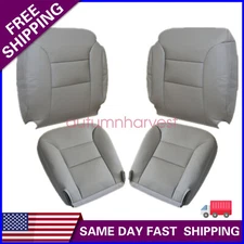 Fits 95-99 Chevy Tahoe Driver Passenger Bottom & TOP Leather SEAT COVER Gray