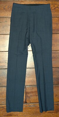 THEORY Men's Jake W Dress Pants Wool Blend Eclipse Multi Tonal Grid 30x34 - NWT