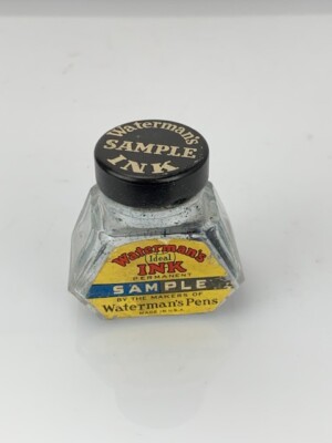 Waterman Rare Ideal Ink  Sample Ink Bottle Made in USA 45 x 27 x 45 mm (e489)
