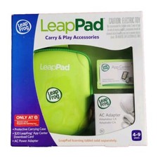 Leap Frog Leappad Carry  Play Accessories, Green Case Download Card, AC adapter