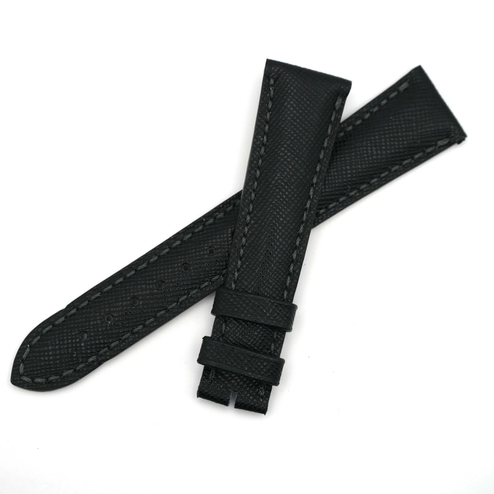 Bracelet Cuir Véritable 20,5 mm Noir   Christian DIOR ?? Cousu main (Ref 2505)