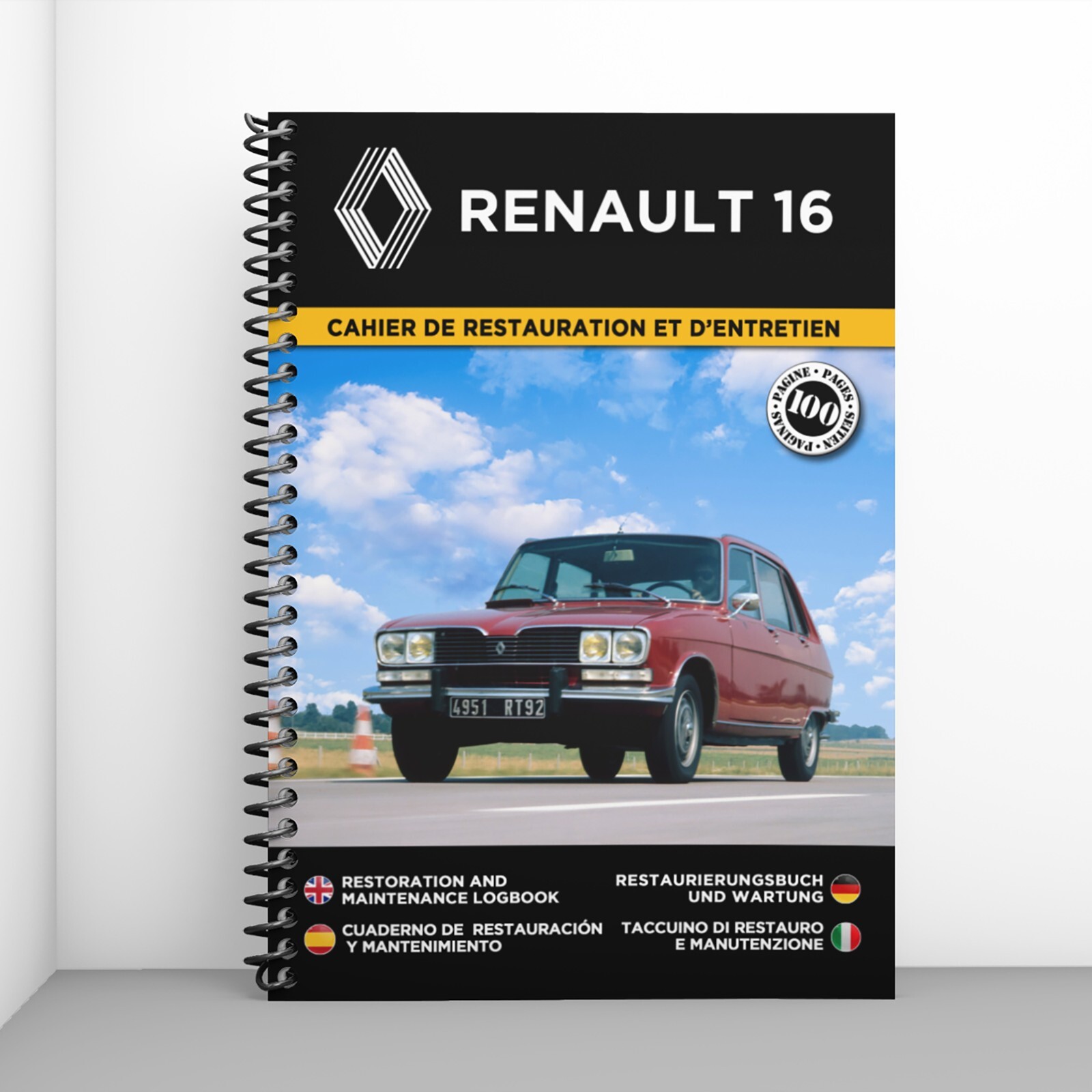 Carnet de bord mécanique Renault 16 pour suivre la révision et réparation de votre R16