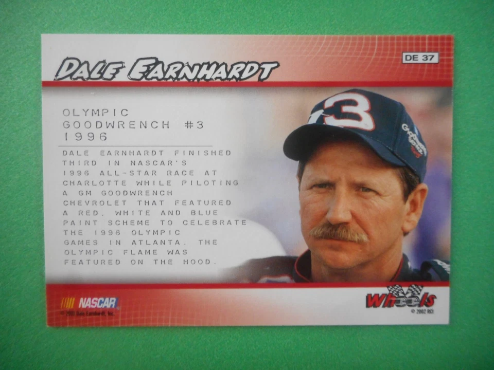 Карта Дейла Эрнхардта 2002 Wheels '96 OLYMPICS R W & BLUE TRADIN КРАСКА DE37 - Изображение 3 из 3