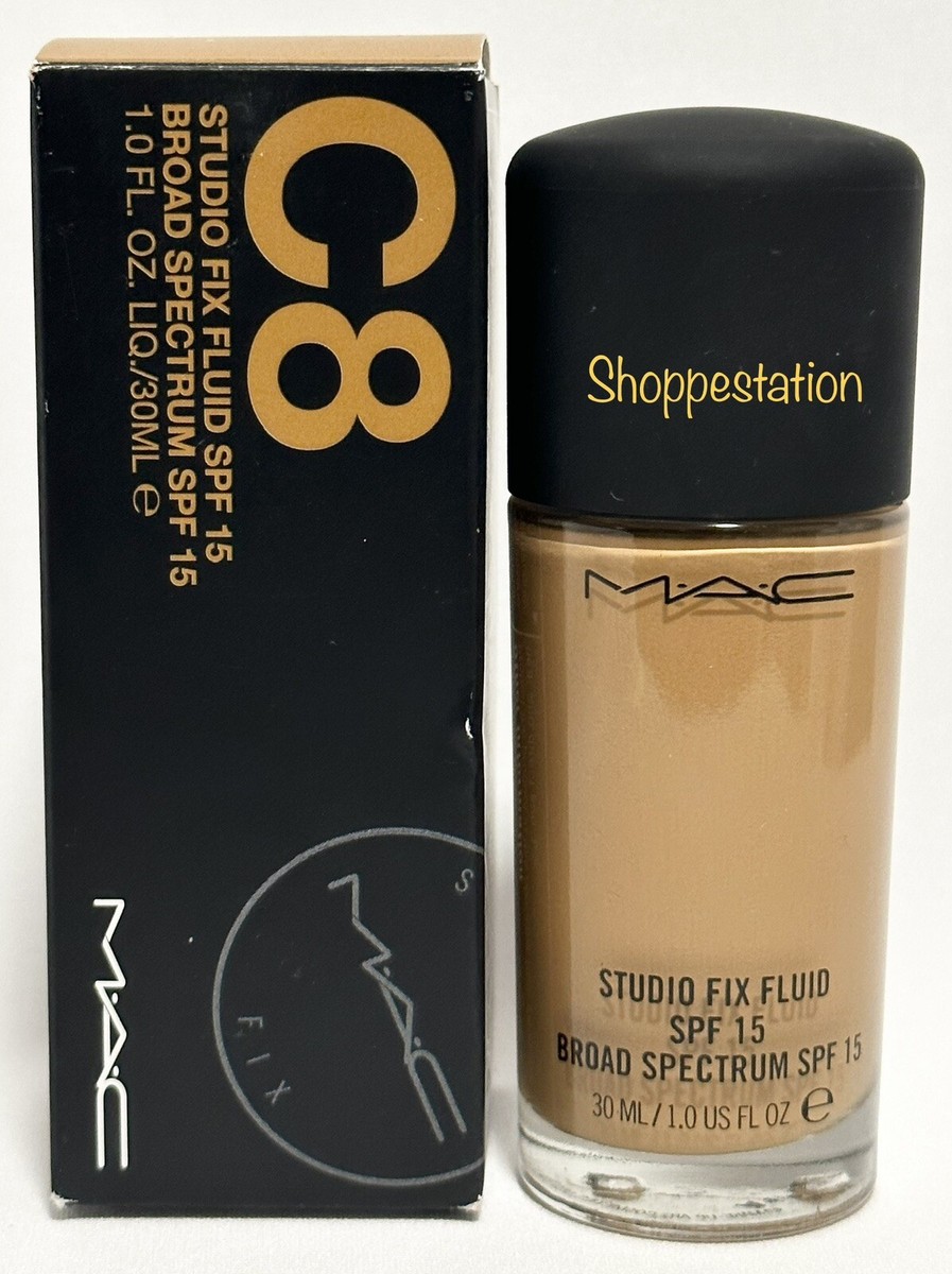 MAC Studio Fix Fluid Foundation SPF15 Shade C8 Full Size 30ml