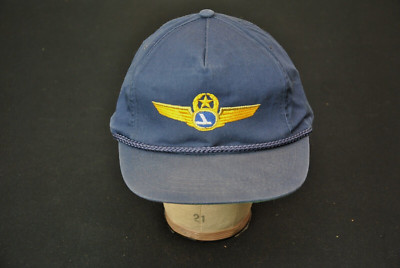 VTG Eastern Airlines Hat Cap Blue 80s Yupoong 2623S