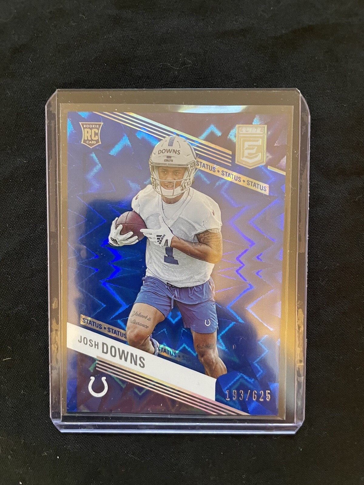 🔵Josh Downs Status #159 - 2023 Donruss Elite RC Blue #d /625 COLOR MATCH!⚪️🐴