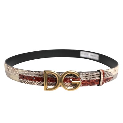 小物 Dolce & Gabbana Belt DOLCE & GABBANA Belt Multicolor Exotic Leather DG Logo Buckle 85cm