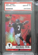 2001 Topps Finest Rookie #134 Michael Vick PSA 10