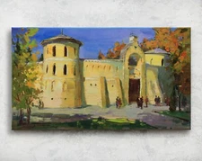 Castle Landscape painting IMPRESSIONISM original Oil on canvas by A. Onipchenko