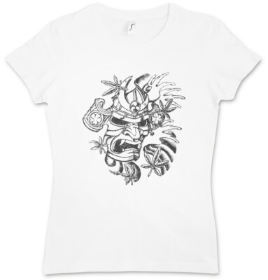 SAMURAI VI DAMEN T-SHIRT Ninja Bushido Banzai Shogun Warrior Sword Armor Helmet