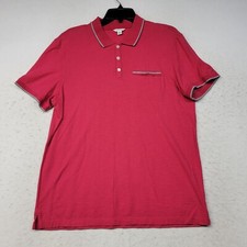 Calvin Klein Shirt Mens Medium Pink Polo Short Sleeve Preppy Polo Pocket