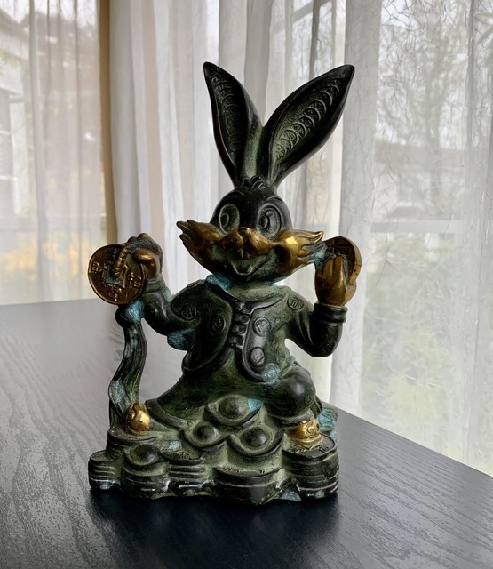 rare antique brass rabbit figurine / Chinese antique figurine | eBay