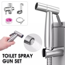 Stainless Steel Bidet Spray Shower Head Toilet Adapter Hose Kit Shattaf Handheld