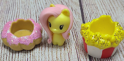 Hasbro My Little Pony Lot Of 3 Figure Toys Fluttershy Pink Yellow White Sparkly